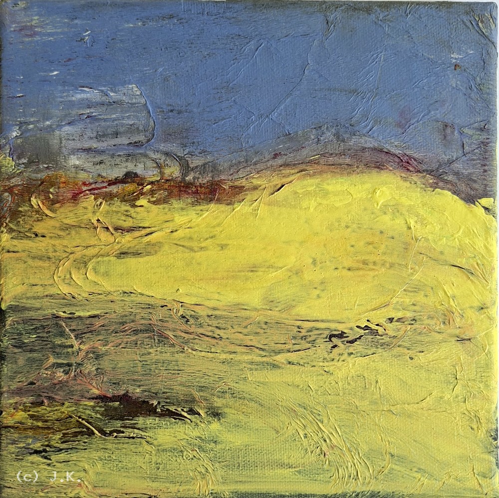 Abstrakt in blau gelb, 2025